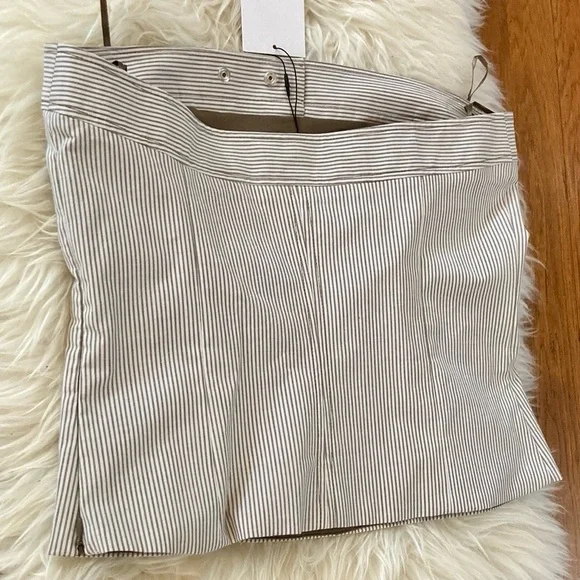 Zara Corset Look Stretch Poplin Striped Strapless Top - Picture 10 of 12